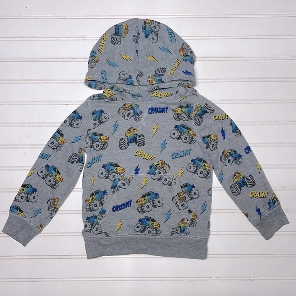 EUC Super Soft Monster Truck Pullover Sweatshirt Hoodie